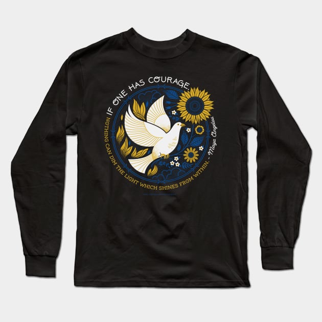 Peace For Ukraine Long Sleeve T-Shirt by Lucie Rice Illustration and Design, LLC